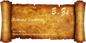 Babay Zsanna névjegykártya